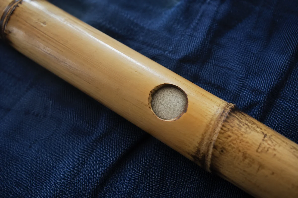 Conceptual close detail of bamboo with a covered opening