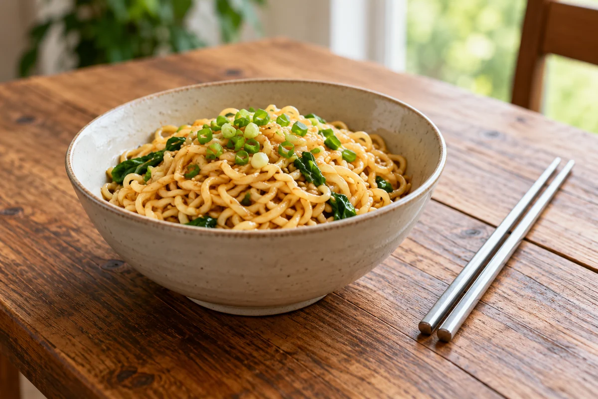 An imagined unbranded bowl of noodles