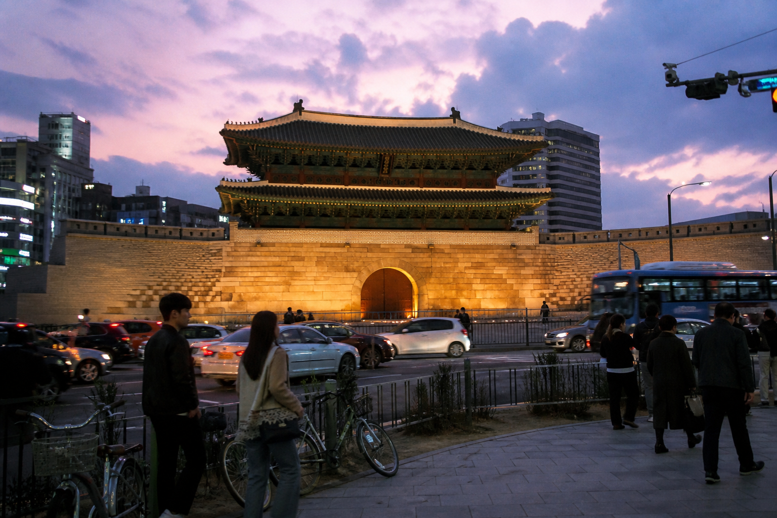 A natural AI-generated SEOULIAN editorial photograph illustrating Dongdaemun