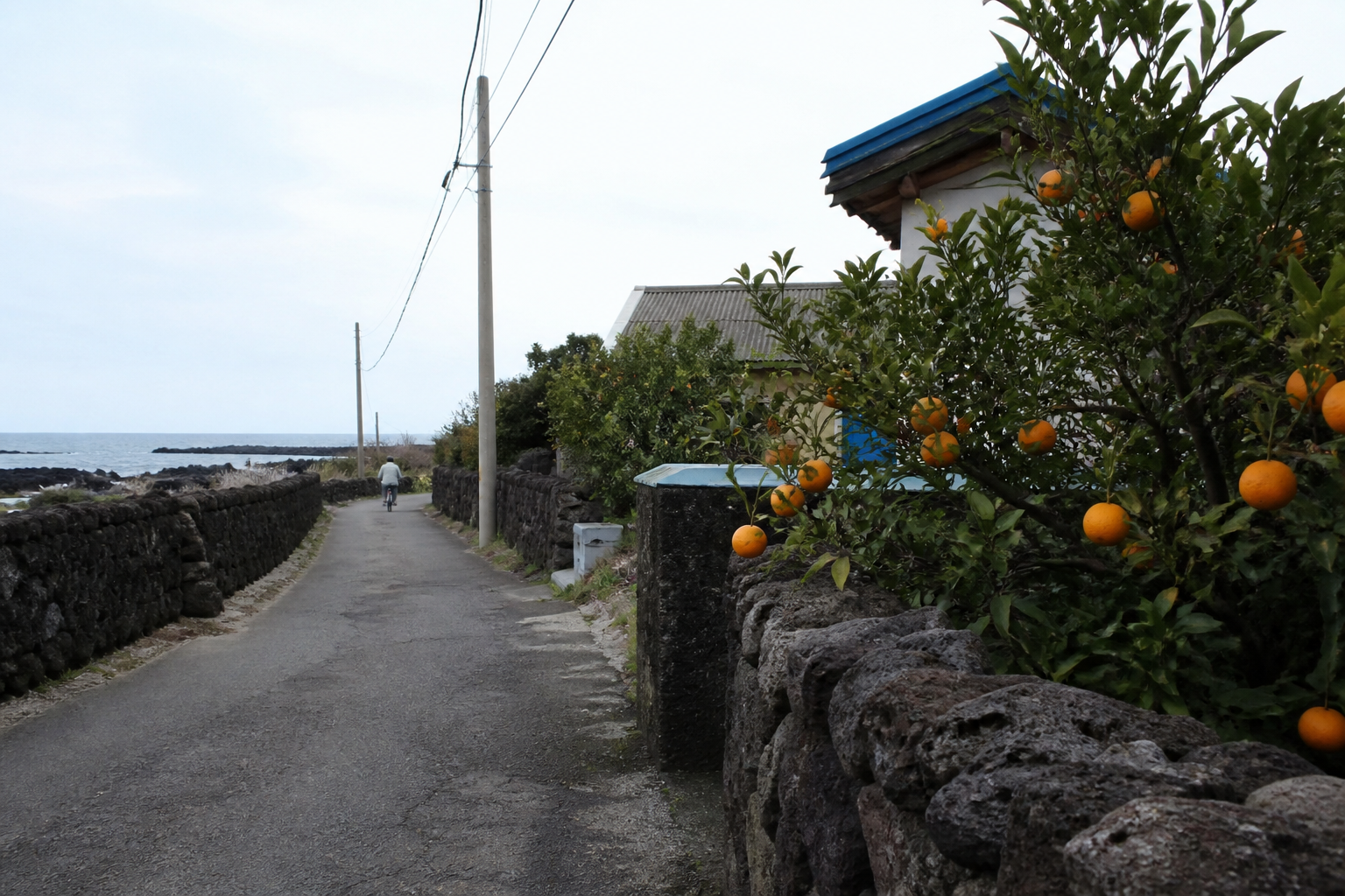 A natural AI-generated SEOULIAN editorial photograph illustrating Jeju Island