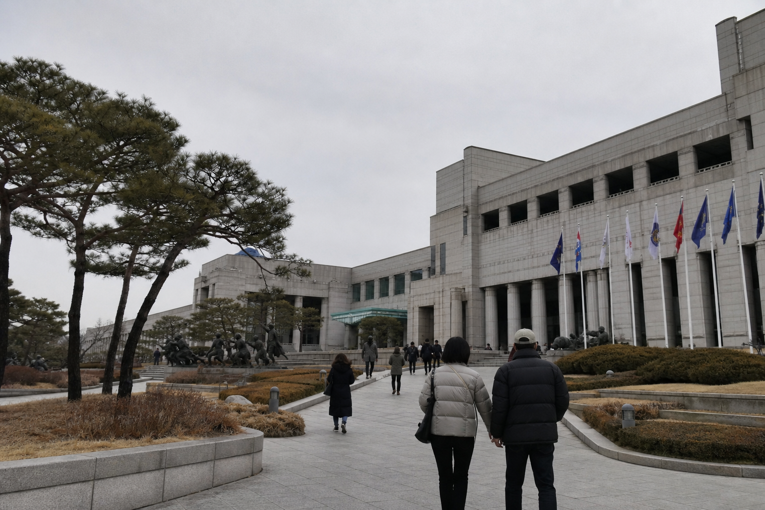 A natural AI-generated SEOULIAN editorial photograph illustrating War Memorial of Korea