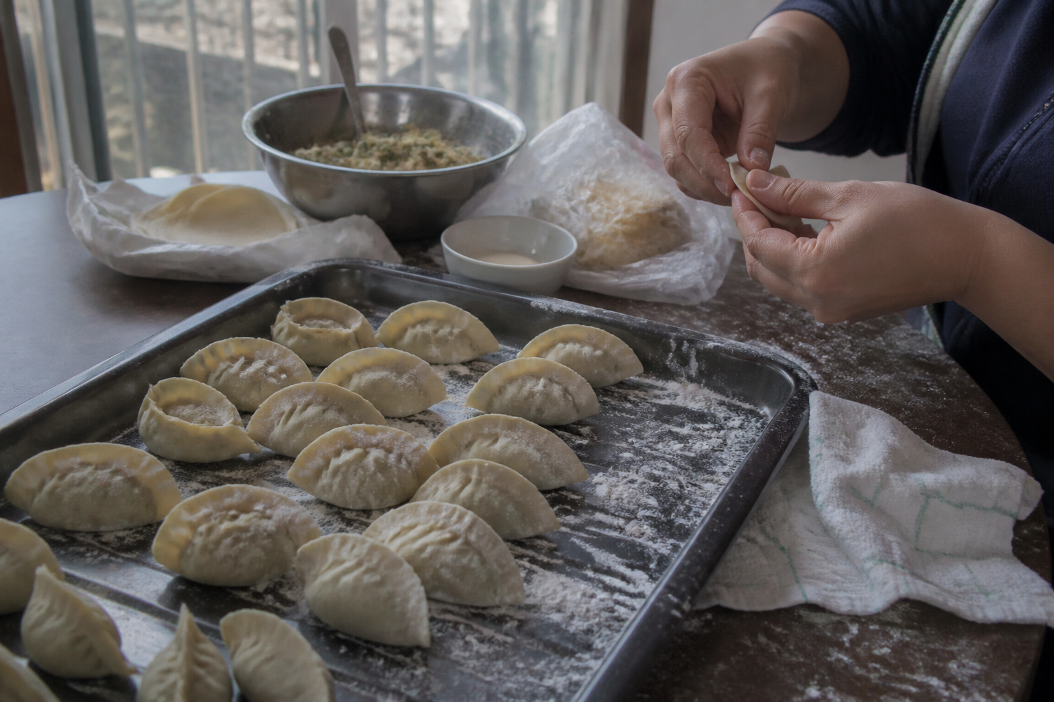 A natural AI-generated SEOULIAN editorial photograph illustrating Mandu (food)