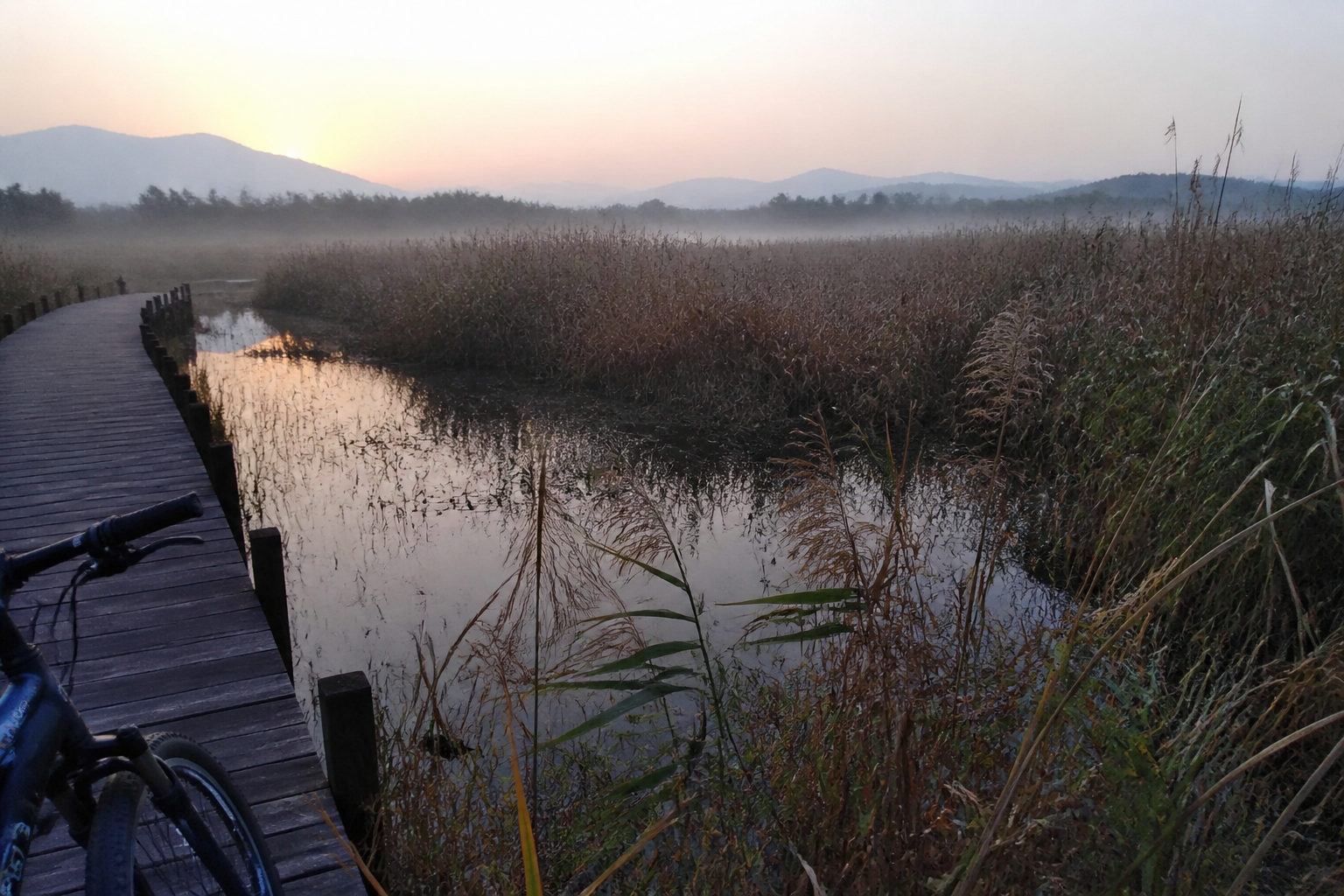 A natural AI-generated SEOULIAN editorial photograph illustrating Upo Wetland