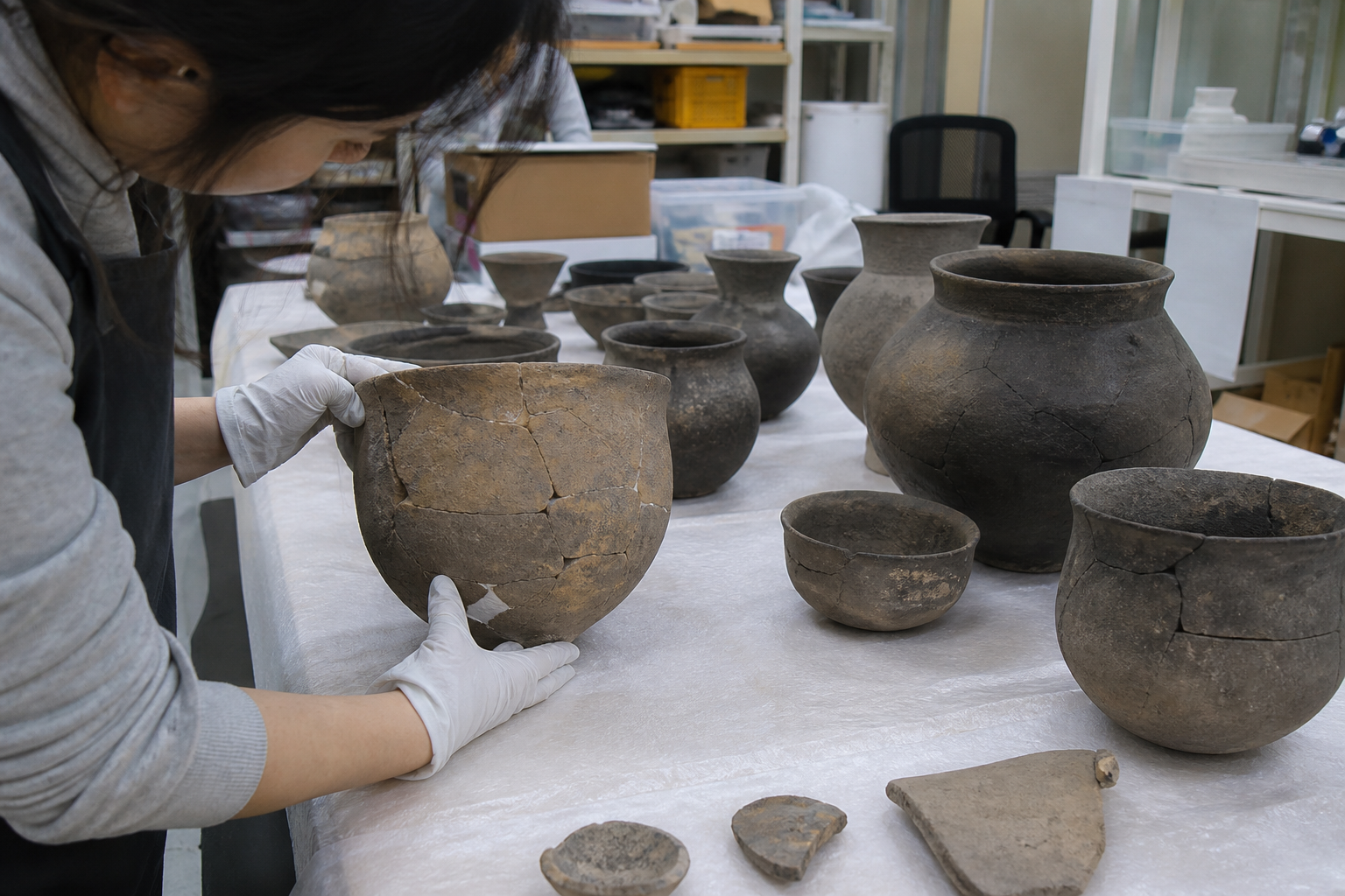 A natural AI-generated SEOULIAN editorial photograph illustrating Mumun pottery period