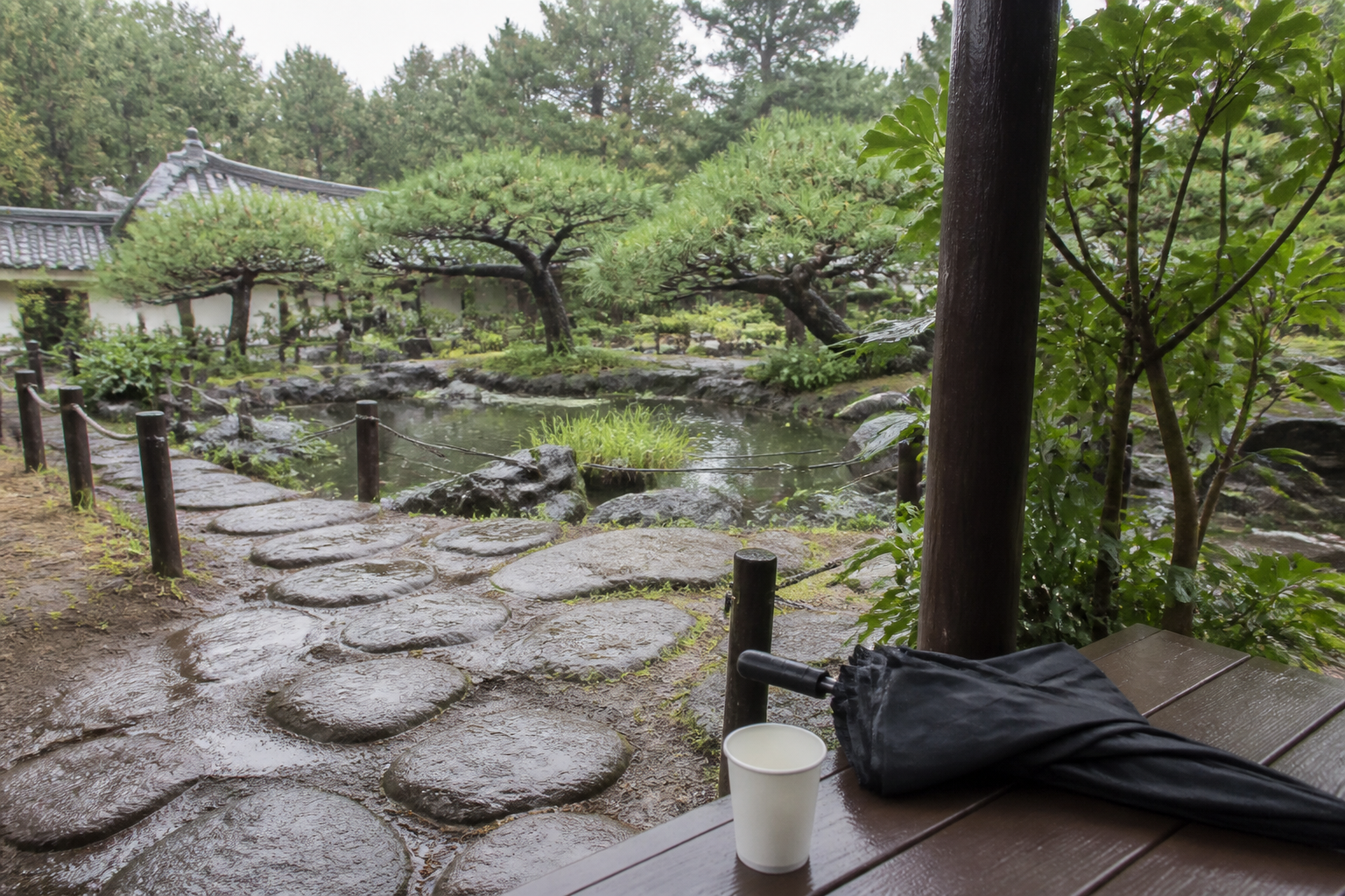 A natural AI-generated SEOULIAN editorial photograph illustrating Korean garden