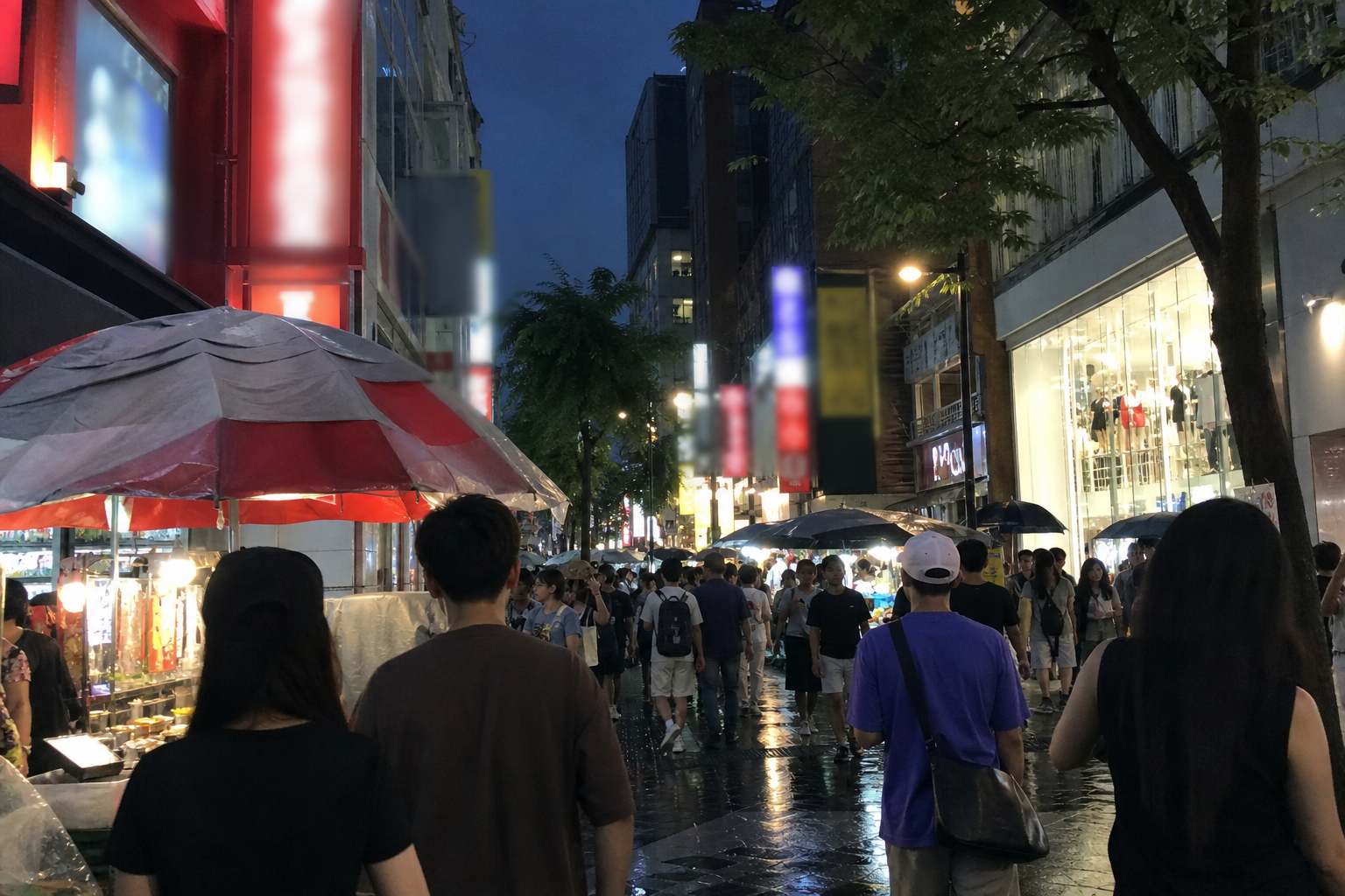 A natural AI-generated SEOULIAN editorial photograph illustrating Myeong-dong